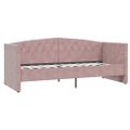 vidaXL Pohovka s USB ružová zamatová 90x200 cm