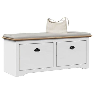 vidaXL Lavica do predsiene "BODO" Biela a hnedá 114x40x45 cm