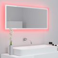 vidaXL LED kúpeľňové zrkadlo lesklé biele 100x8,5x37 cm akryl