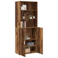 vidaXL Highboard Staré drevo 70 x 42,5 x 185 cm Kompozitné drevo