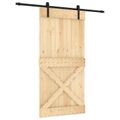 vidaXL Posuvné dvere 100 x 210 cm Prírodná a čierna