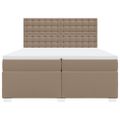 vidaXL Boxspring posteľ s matracom kapučínová 200x200 cm umelá koža