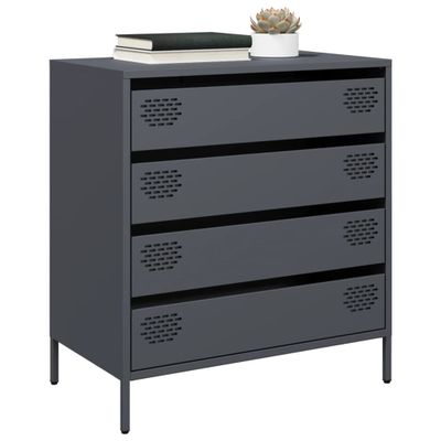 vidaXL Komoda antracitová 68x39x73,5 cm oceľ valcovaná za studena