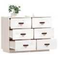 vidaXL Komoda biela 100x40x75 cm borovicový masív