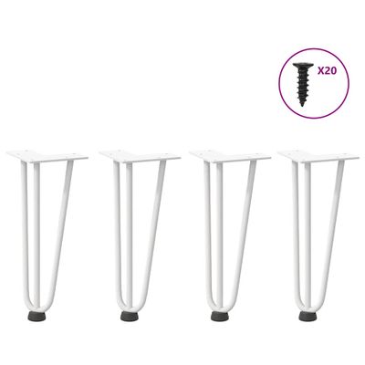 vidaXL Nohy do vlasov pre konferenčný stolík 4 ks, biele 30 cm, masívna oceľ
