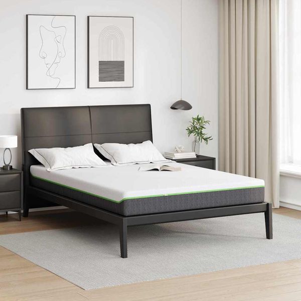 vidaXL Matrac Biela a šedá 140 x 200 cm žakárová tkanina