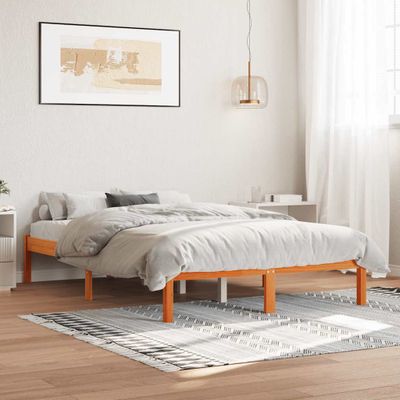 vidaXL Posteľ s matracom voskovo hnedá 140x200 cm masívna borovica