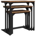 vidaXL Nesting kávový stôl 3 ks Staré drevo 50.5 x 35 x 53 cm