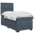 vidaXL Posteľ boxspring s matracom Tmavosivá 90 x 200 cm Zamat