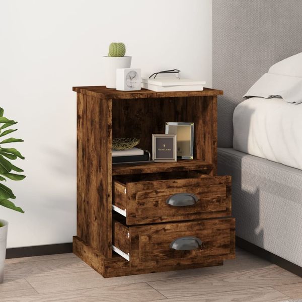 vidaXL Nočné stolíky 2 ks dymový dub 43x36x60 cm
