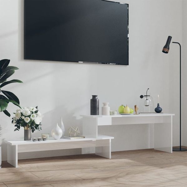 vidaXL TV skrinka, lesklá biela 180x30x43 cm, kompozitné drevo