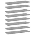 vidaXL Prídavné police 8 ks, betónovo sivé 60x20x1,5 cm, drevotrieska