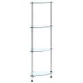vidaXL Regál so 4 policami, priehľadný 30x30x100 cm, tvrdené sklo
