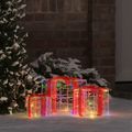 vidaXL Darčeková Škatľa 3 ks 60 LED Viacfarebný 20 x 20 x 20 cm Akryl
