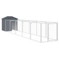 vidaXL Búda pre psa so strechou antracitová 117x609x123 cm pozin. oceľ