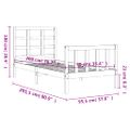 vidaXL Posteľný rám s čelom medovohnedý 90x200 cm masívne drevo