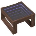 vidaXL Konferenčný stolík s nekonečnými LED hnedý dub 50x53x30 cm