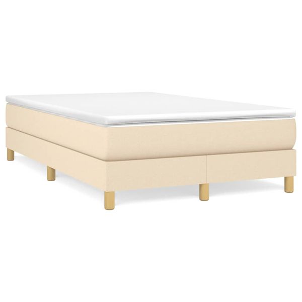 vidaXL Boxspring posteľ s matracom krémová 120x190 cm látka