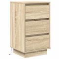 vidaXL nočná skrinka s LED osvetlením dub sonoma 38x34x65 cm