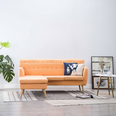 vidaXL Pohovka v tvare L, látkový poťah 171,5x138x81,5 cm, oranžová