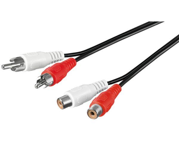 PremiumCord Kábel 2x Cinch-2x Cinch, M/F 2m