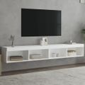 vidaXL TV skrinky s LED svetlami 2 ks biele 100x30x30 cm