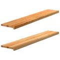 vidaXL Okenný parapet 2 ks svetlohnedá 140x25x2 cm dubový masív