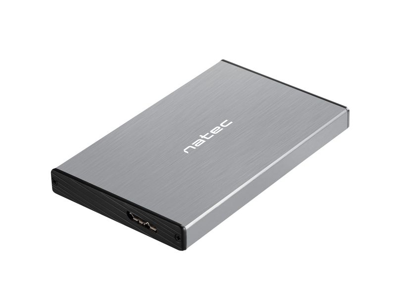 Externý box pre HDD 2,5'' USB 3.0 Natec Rhino Go, šedý, hliníkové telo