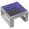 vidaXL Konferenčný stolík s nekonečnými LED betónovosivý 50x53x30 cm