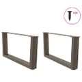 vidaXL Nohy konferenčného stolíka v tvare V, 2 ks, prírodná oceľ, 70 x (30-31,3) cm, oceľ