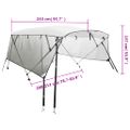 vidaXL Strieška Bimini so 4 oblúkmi a stenami 243x(200-213)x137 cm