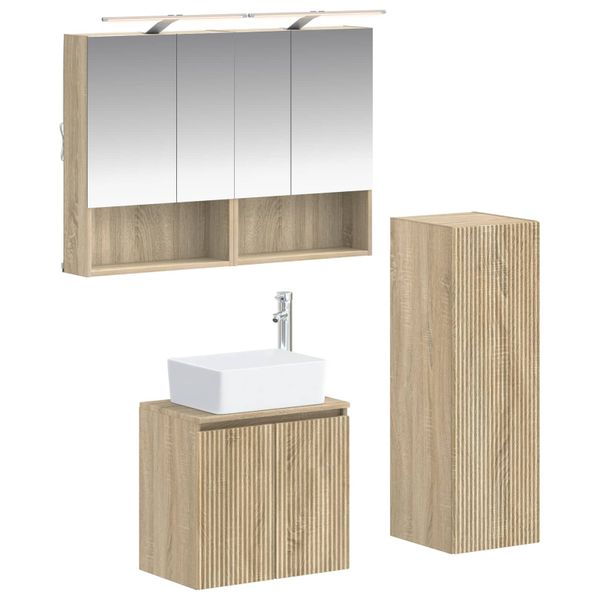 vidaXL Sada kúpeľňového nábytku 4 pcs Dub sonoma