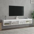 vidaXL TV skrinky s LED svetlami 2 ks biele 100x30x30 cm