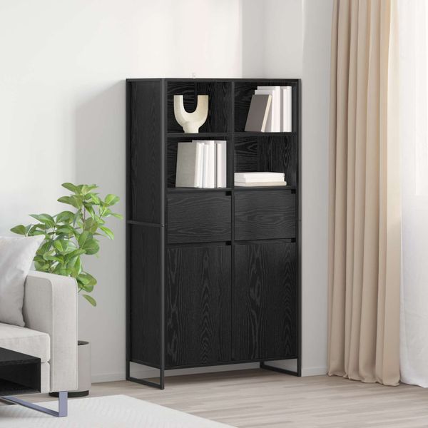vidaXL Servírovacia skriňa 2 pcs Čierny dub 81 x 36 x 150.5 cm
