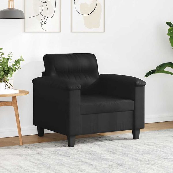 vidaXL Kreslo čierne 60 cm mikrovláknová látka