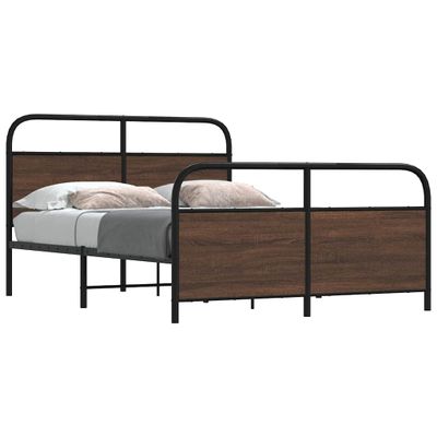 vidaXL Posteľný rám bez matraca 120x190 cm hnedý dub kompozitné drevo