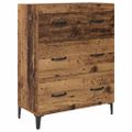 vidaXL Highboard Staré drevo 69,5 x 34 x 180 cm Kompozitné drevo