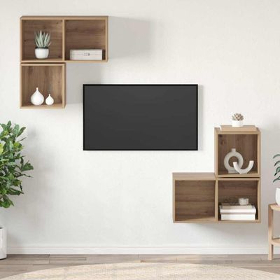 vidaXL Zostava TV skriniek 4 pcs Remeselný dub Kompozitné drevo