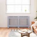 vidaXL Kryt radiátora 2 ks Sivá 152 x 19 x 81,5 cm Kompozitné drevo