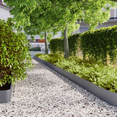 vidaXL Obrubník trávnika 30 ks 20 x 103 cm Antracitová