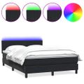 vidaXL Posteľný rám boxspring s matracom a LED čierny 160x210 cm zamat