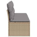 vidaXL Záhradná pohovka s vankúšmi 3-miestna béžová polyratanová