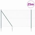 vidaXL Reťazová brána s hrotmi 1,5 x 25 m PVC potiahnutá oceľ Zelená