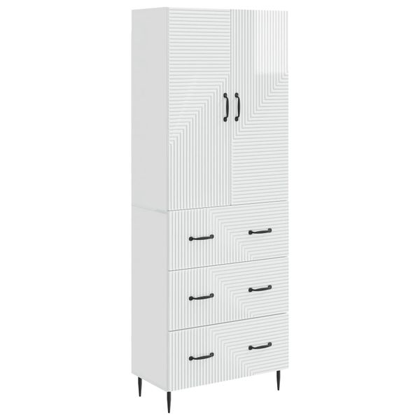 vidaXL Sada skríň 2 pcs Biela s vysokým leskom 66 x 34,5 x 90 cm