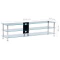 vidaXL TV stolík priehľadný 150x40x40 cm tvrdené sklo