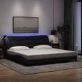 vidaXL Rám postele s LED bez matraca Hvar čierny 200x200 cm látka