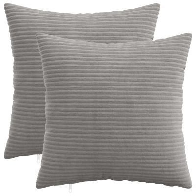 vidaXL Poťah na podložku 2 pcs HEERLEN Svetlosivá 50 x 50 cm manšestr