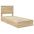 vidaXL Úložná posteľ Sonoma dub 90 x 200 cm Kompozitné drevo