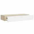 vidaXL Nástenná zásuvková polica dubová a biela 60x23,5x10 cm MDF