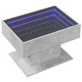 vidaXL Konferenčný stolík s LED betónový 70x50x45 cm kompozitné drevo